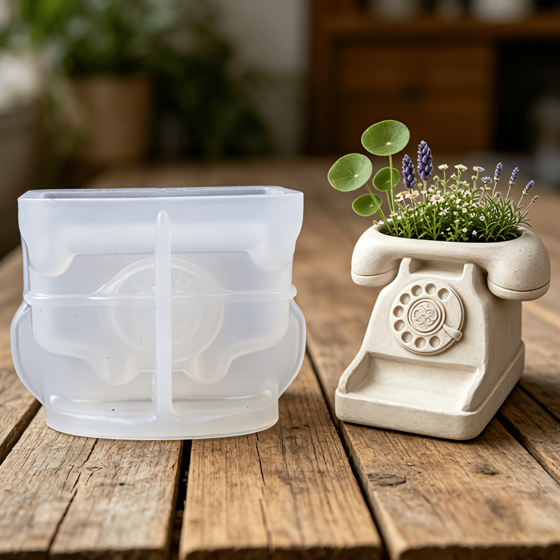 3D Printing Pot - Cetakan Silikon Pot Sukulen Telepon Putar