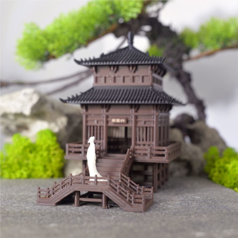 3D Printing Pot - Ornamen arsitektur Retro paviliun gaya Cina