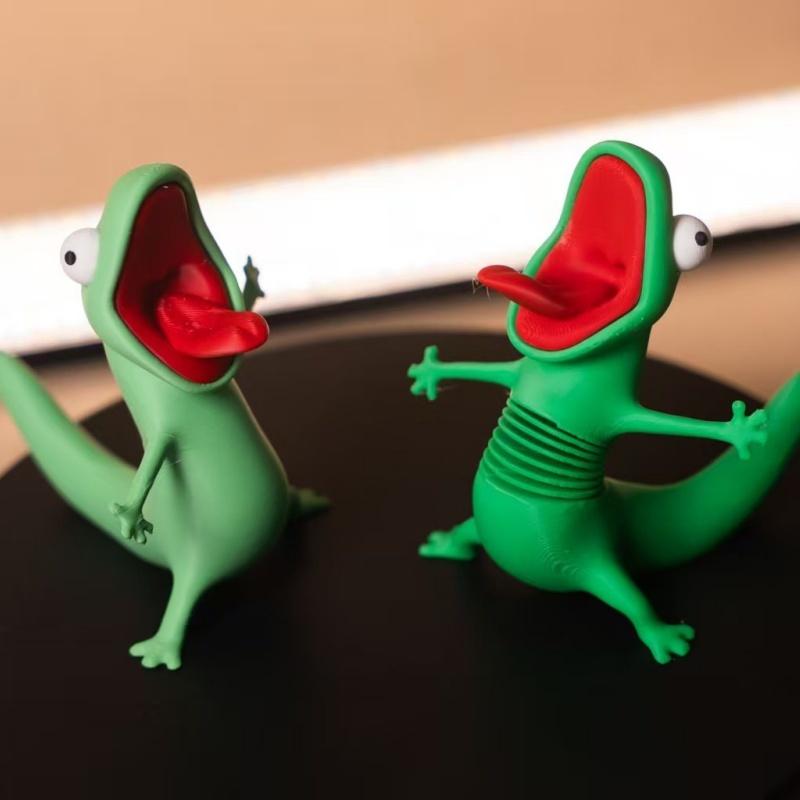 3D Printing Lizard - Figurin Kadal Hijau Lucu Cetak 3D