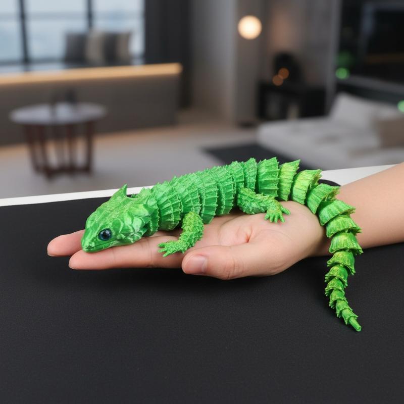 Patung Kartun Kadal Sambung 3D - 3D Printing Lizard ulasan dan harga
