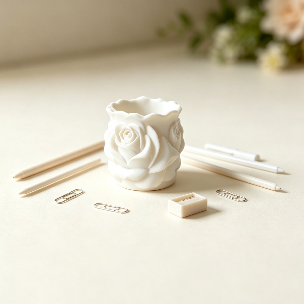 Pot Bunga Mawar Putih Cetak 3D - 3D Printing Pot ulasan dan harga