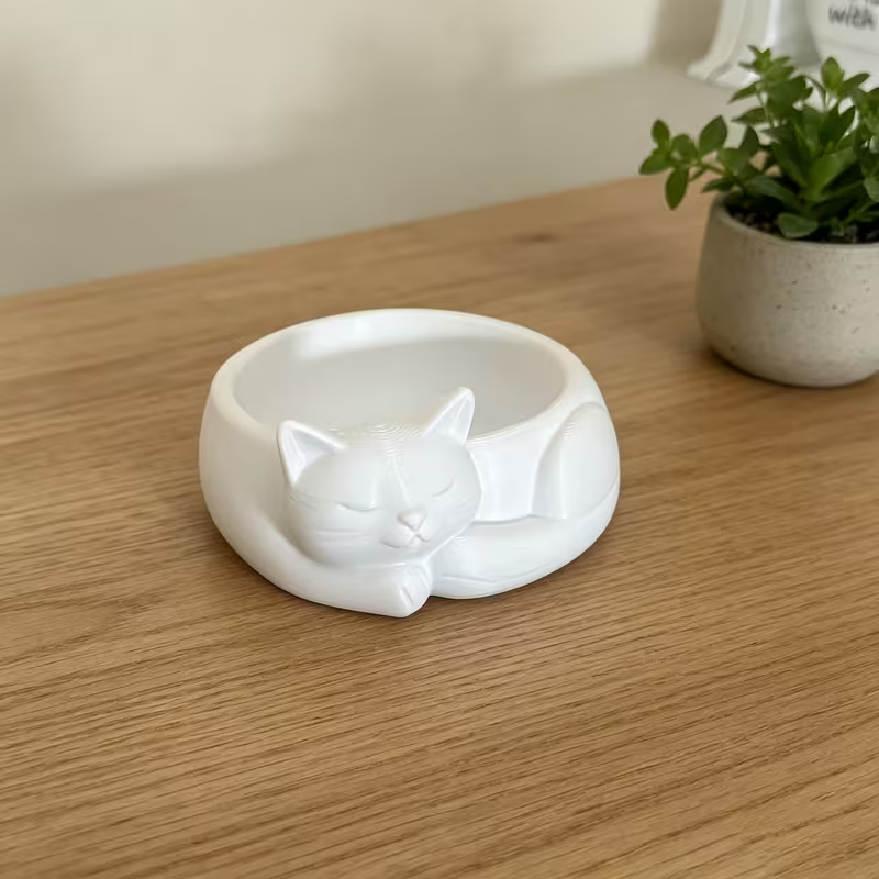 Pot Bunga Kucing Tidur Cetak 3 - 3D Printing Pot ulasan dan harga