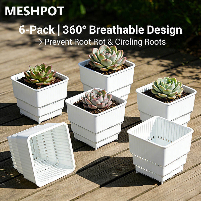 MESHPOT 6-Pack Pot Persegi unt - 3D Printing Pot ulasan dan harga