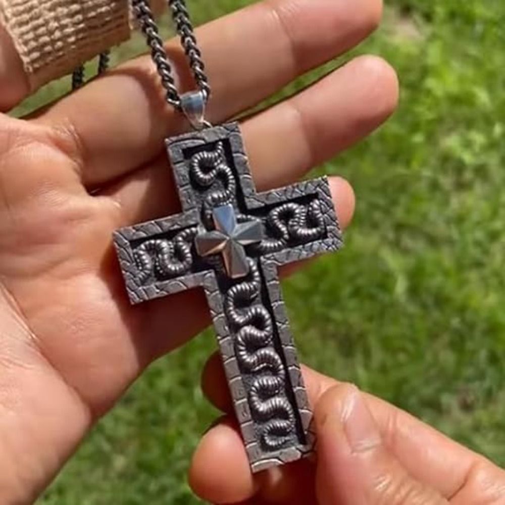 Kalung Liontin Salib dengan Ko - 3D Printing Stainless Steel ulasan dan harga