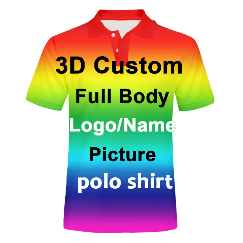 Kaos Polo Pria 3D Print Logo F - 3D Printing Foto ulasan dan harga