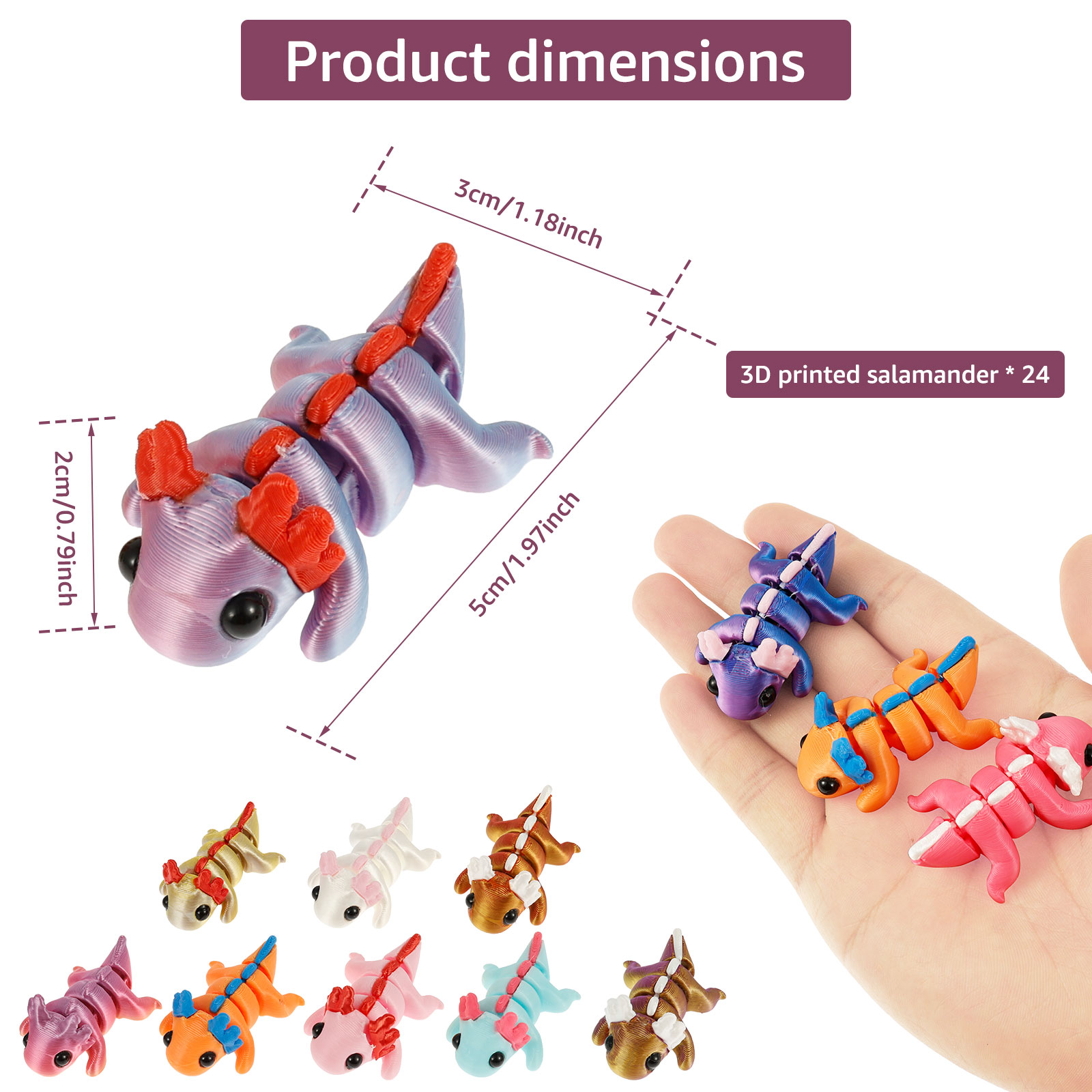 24/12 Buah Mainan Axolotl Plas - 3D Printing Lizard ulasan dan harga