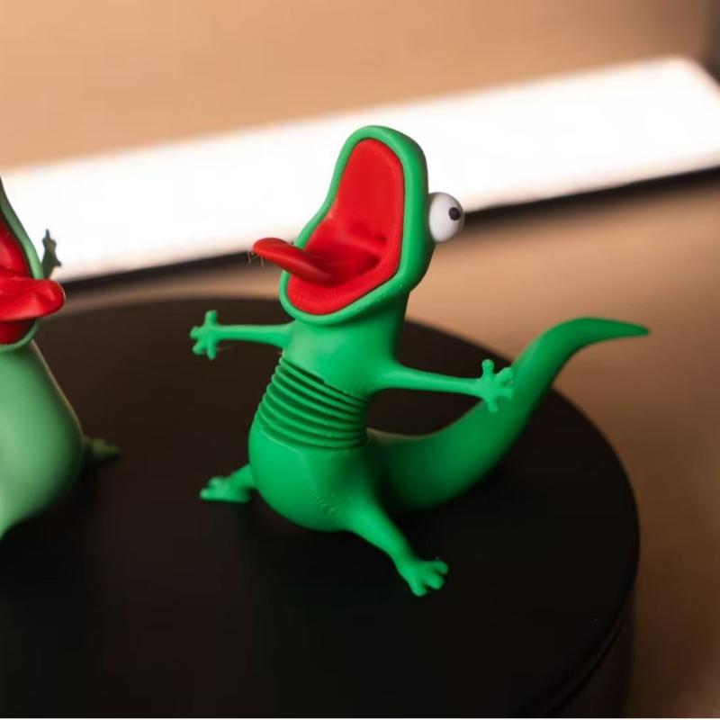 Figurin Kadal Hijau Lucu Cetak - 3D Printing Lizard ulasan dan harga