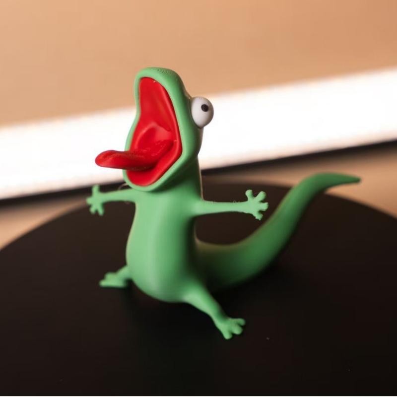 Figurin Kadal Hijau Lucu Cetak - 3D Printing Lizard ulasan dan harga